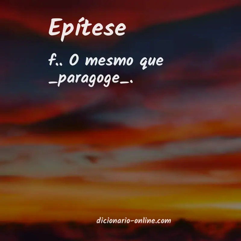 Significado de epítese