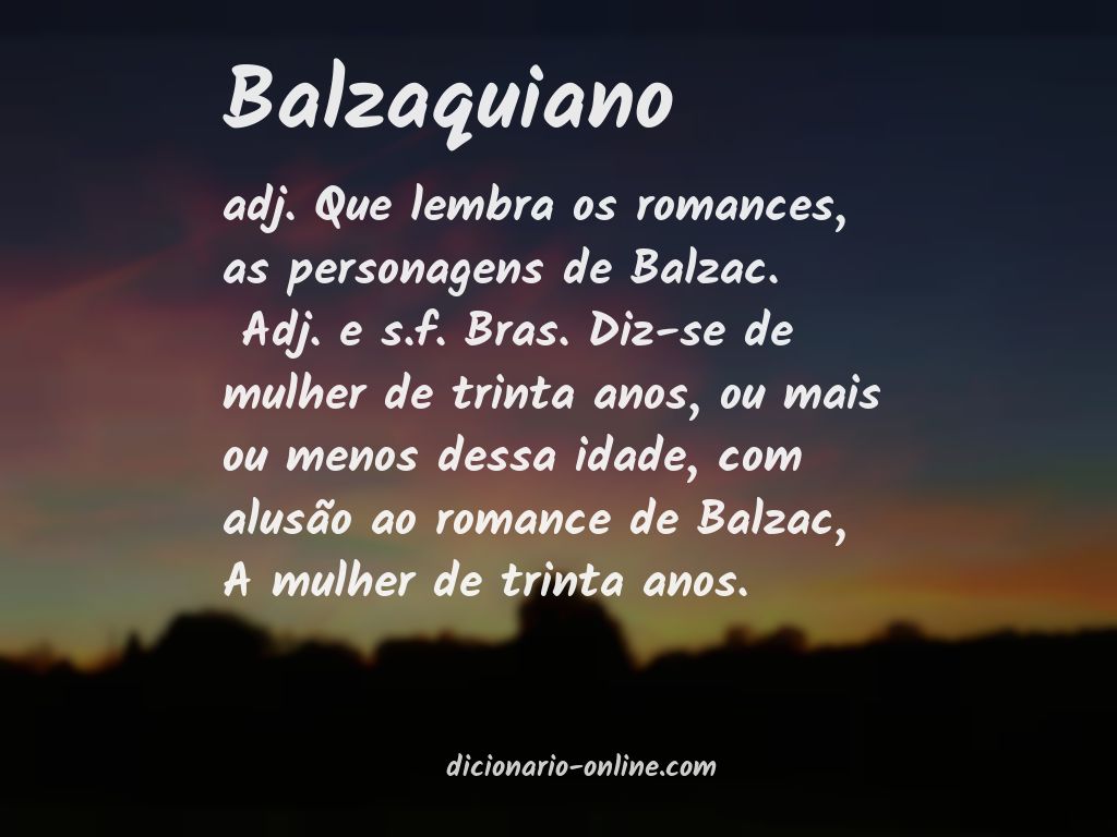 Significado de balzaquiano