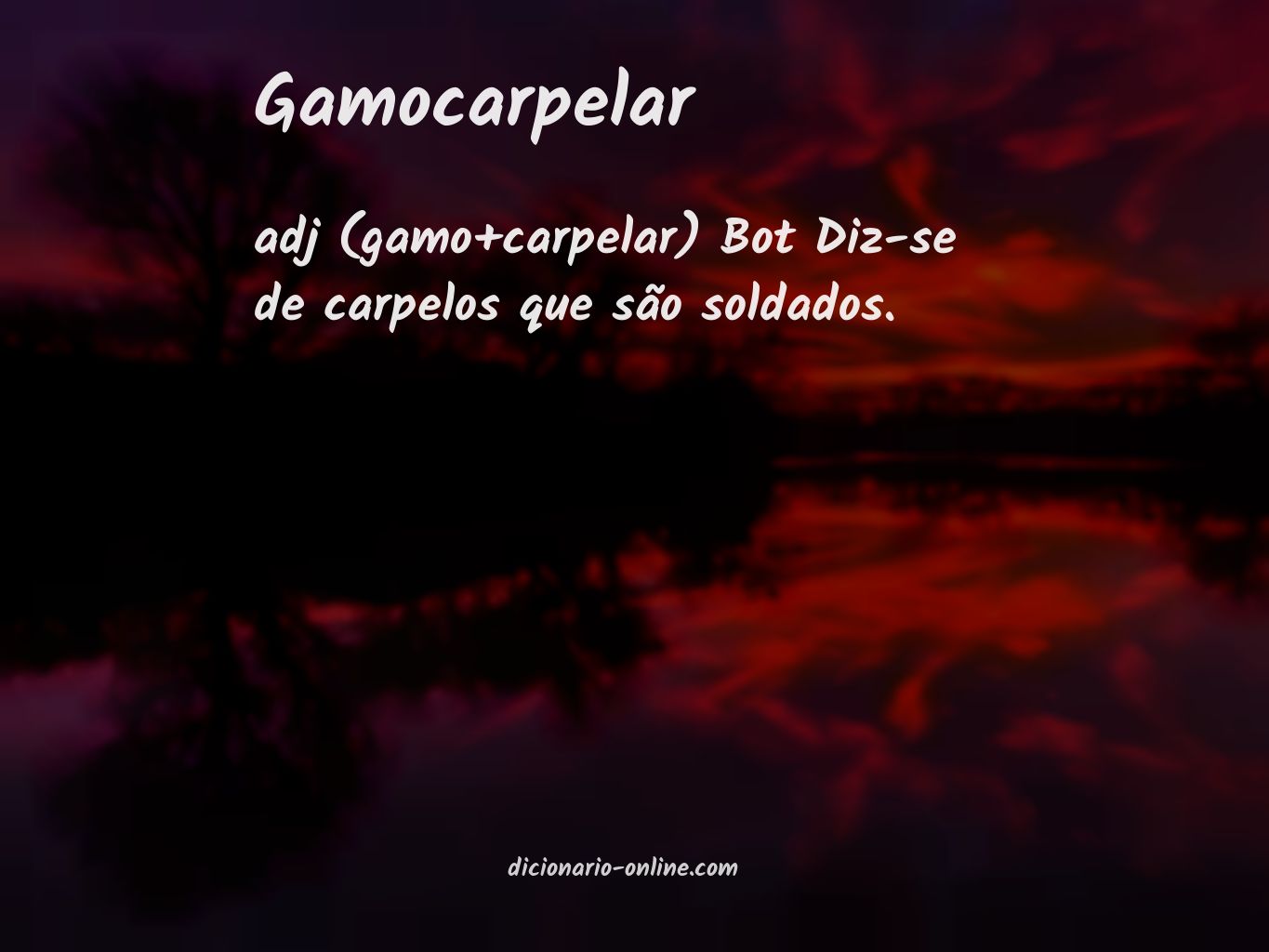 Significado de gamocarpelar