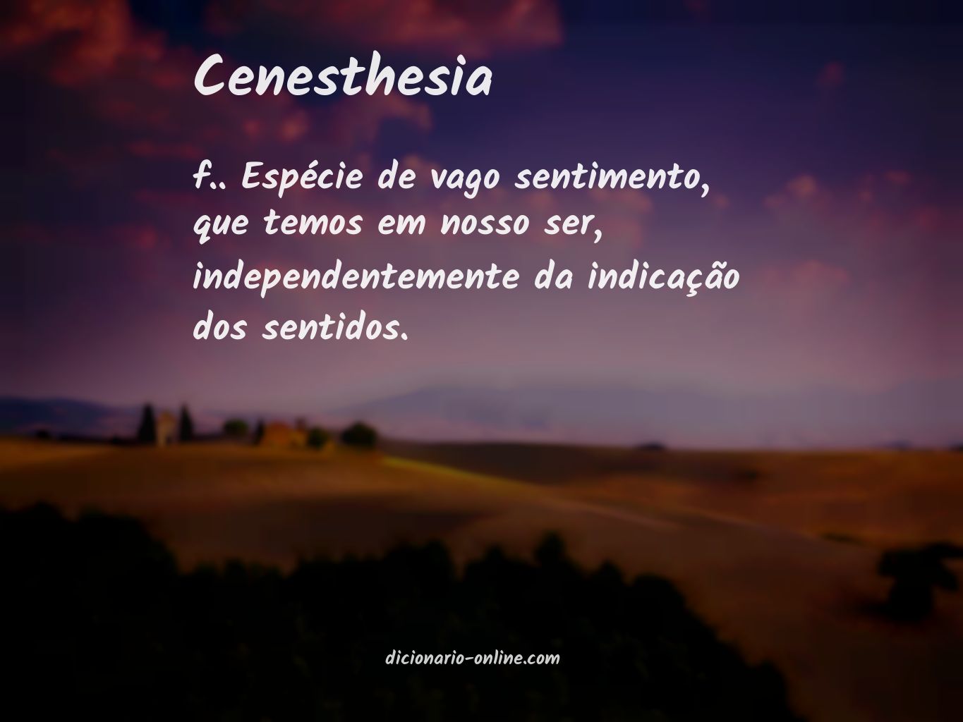 Significado de cenesthesia