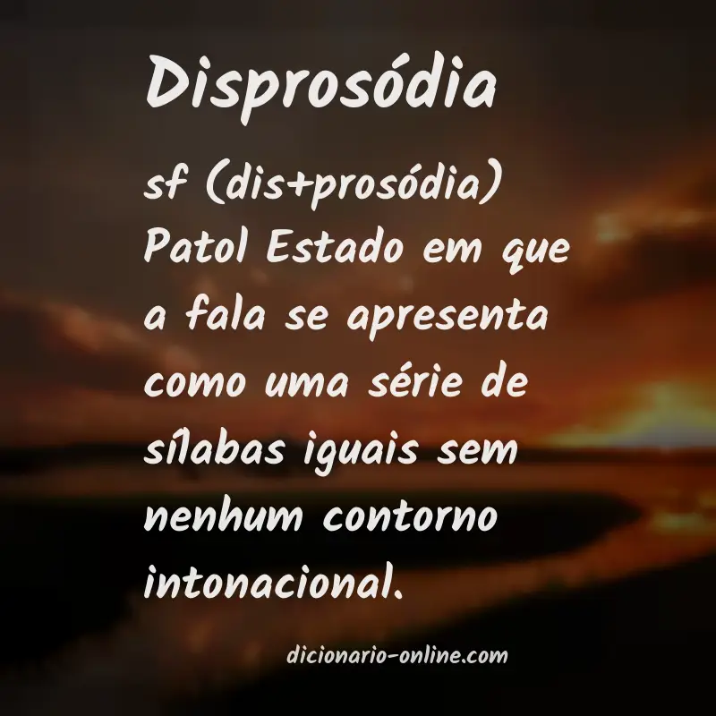 Significado de disprosódia