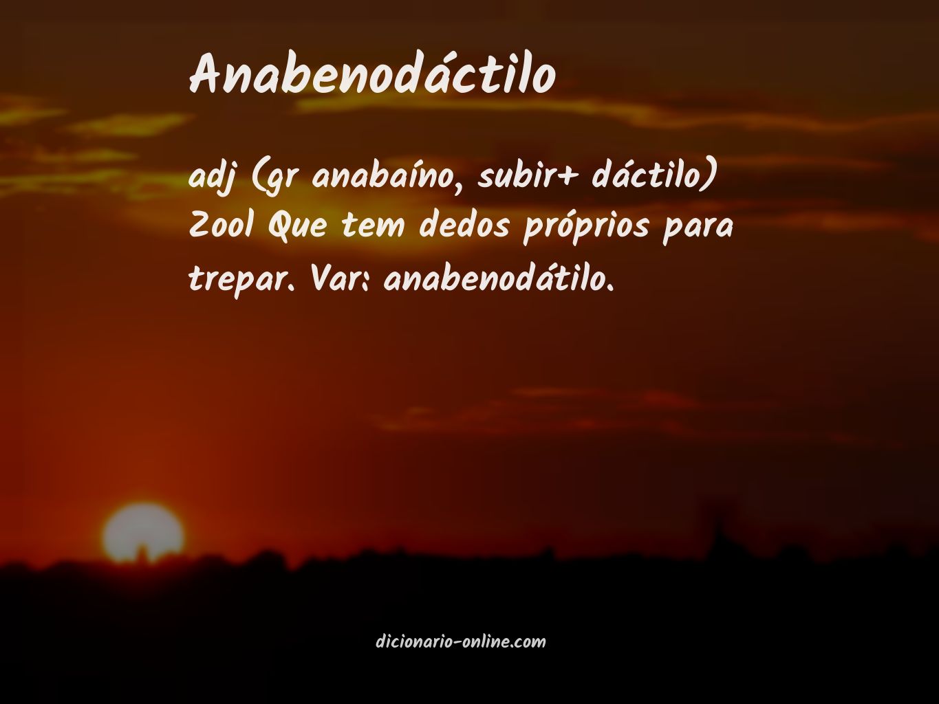 Significado de anabenodáctilo