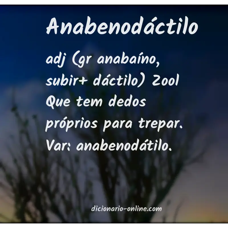 Significado de anabenodáctilo