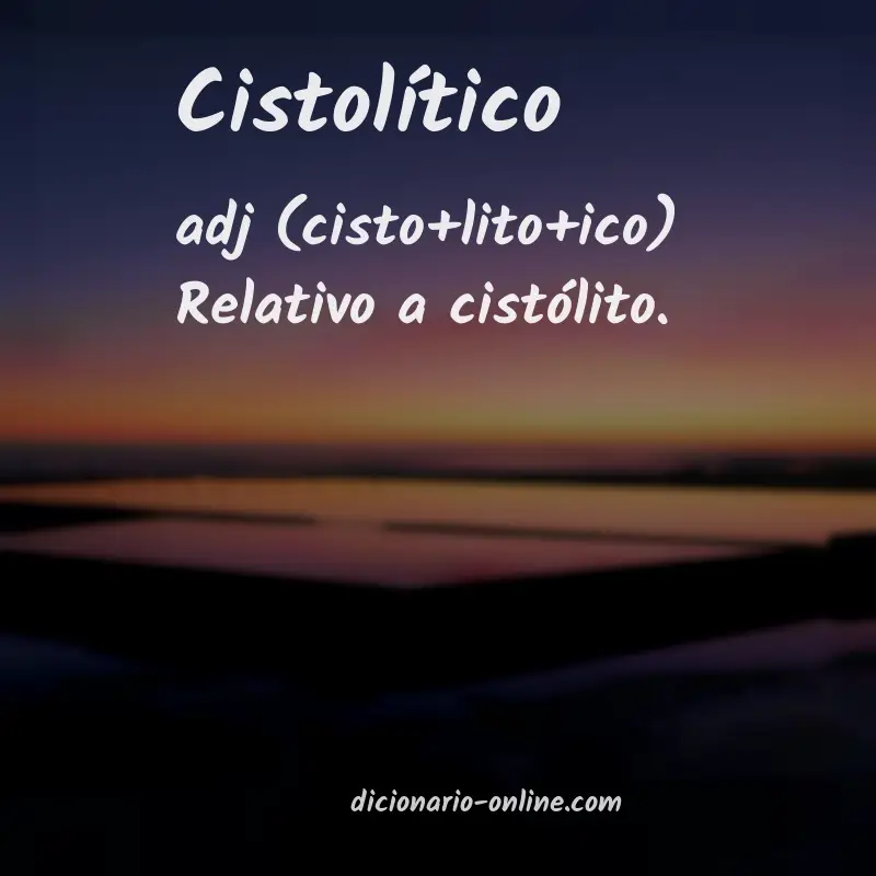 Significado de cistolítico