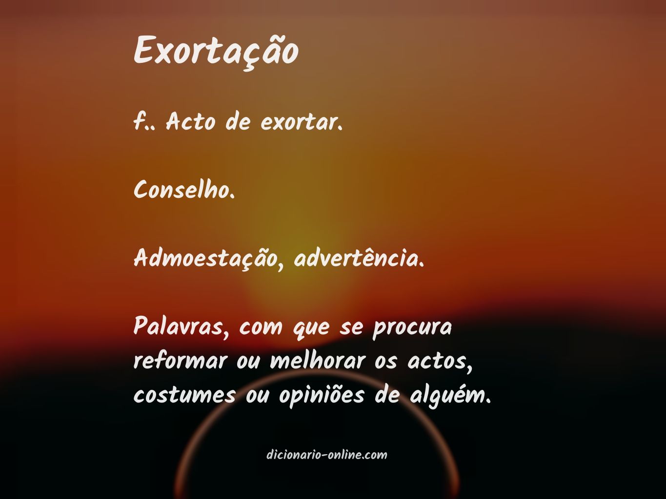 Significado de exortação