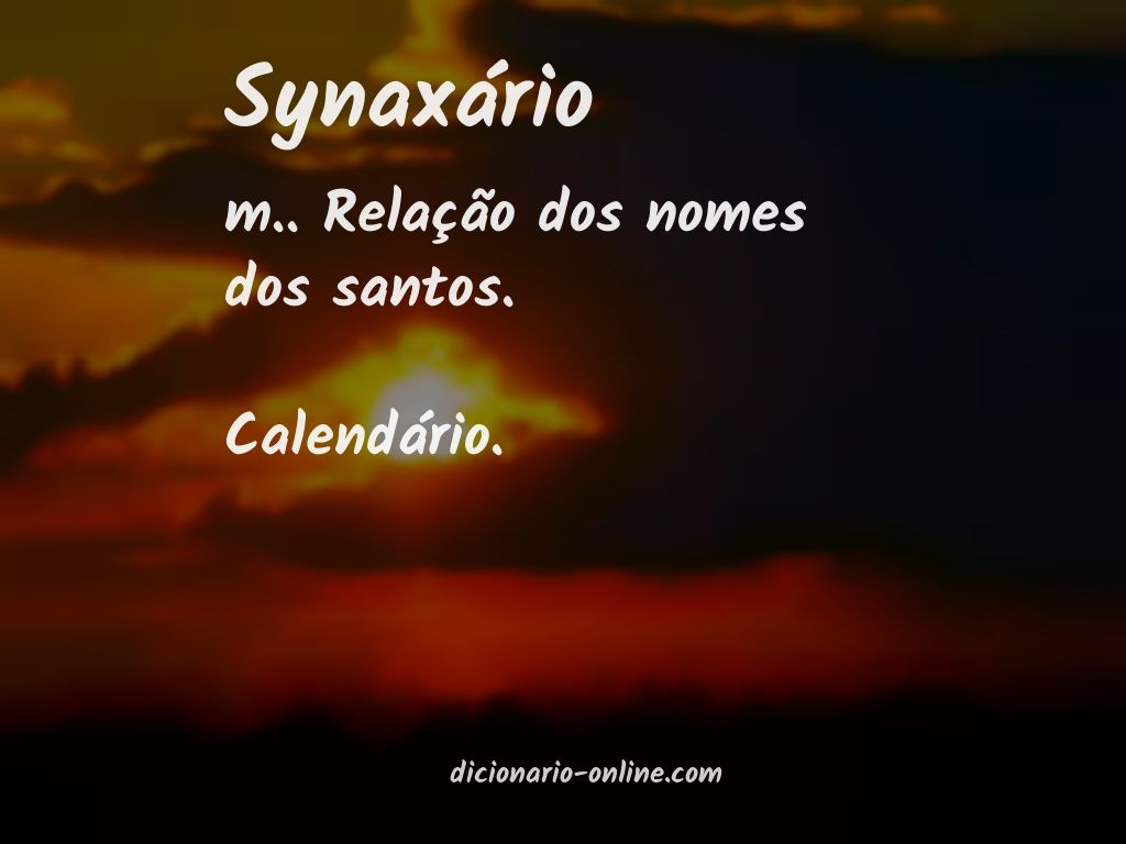 Significado de synaxário