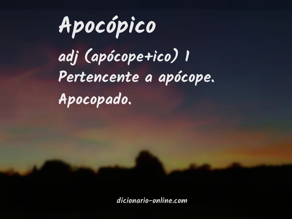 Significado de apocópico