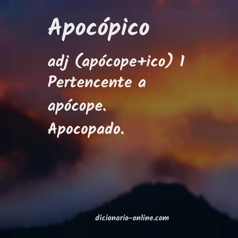 Significado de apocópico