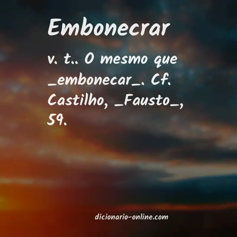 Significado de embonecrar