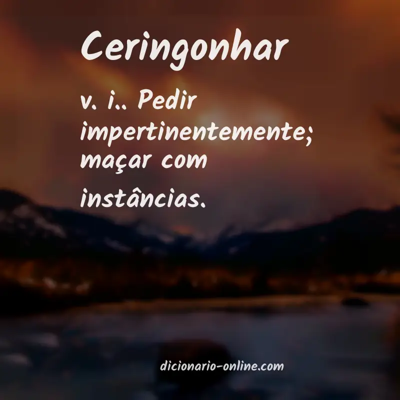 Significado de ceringonhar