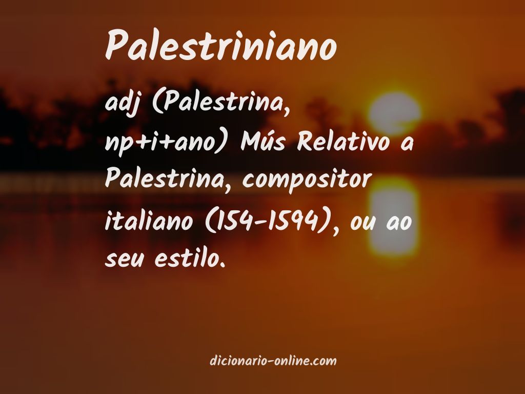 Significado de palestriniano