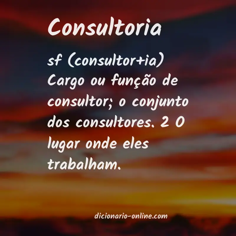 Significado de consultoria