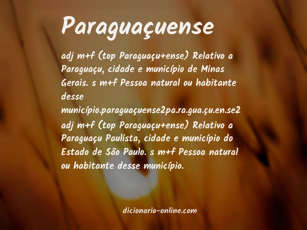 Significado de paraguaçuense