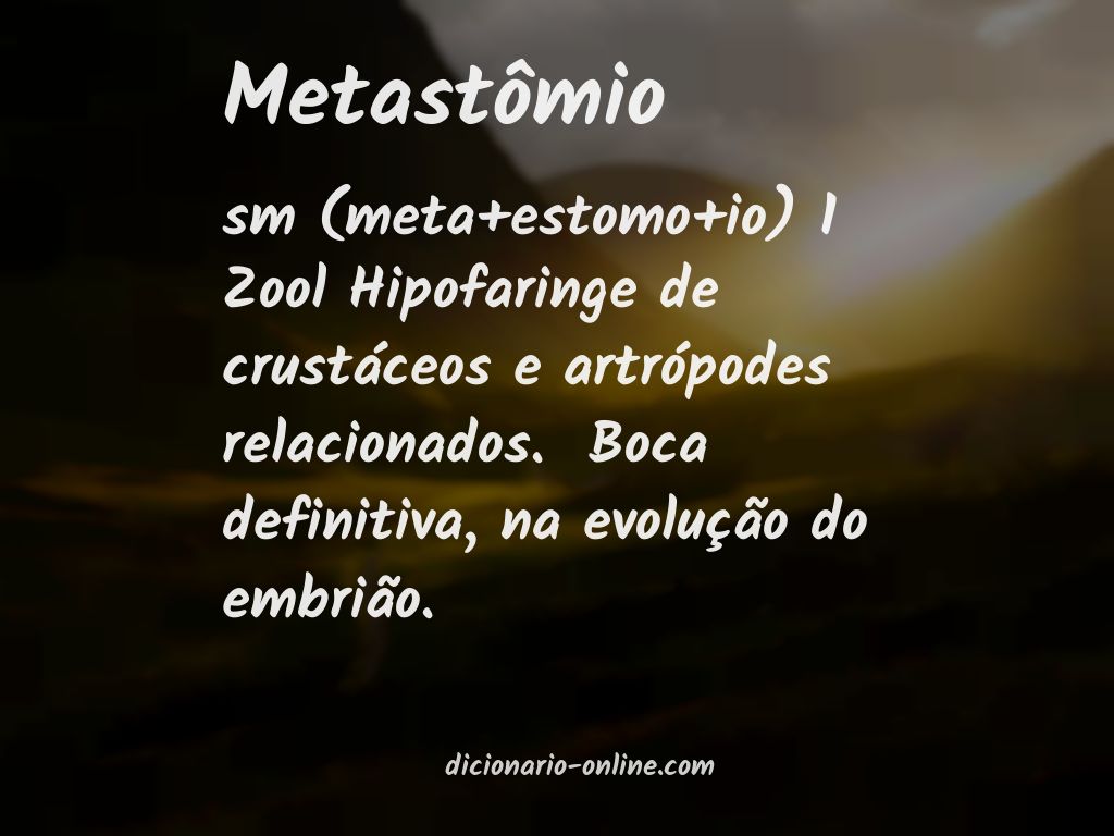 Significado de metastômio