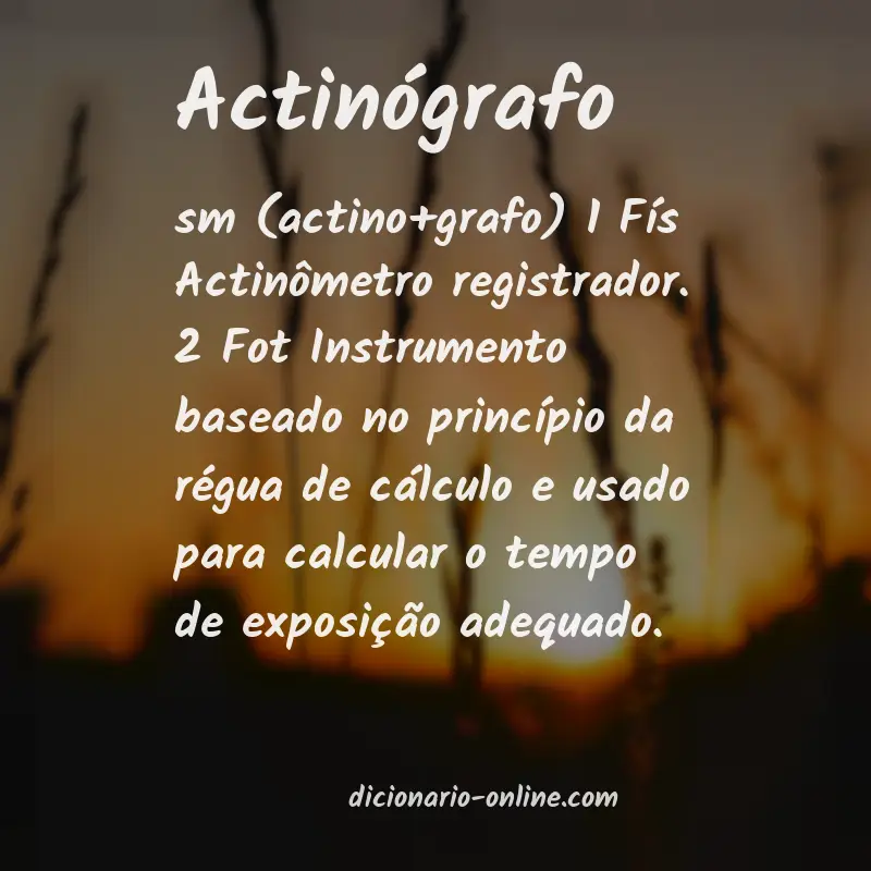 Significado de actinógrafo