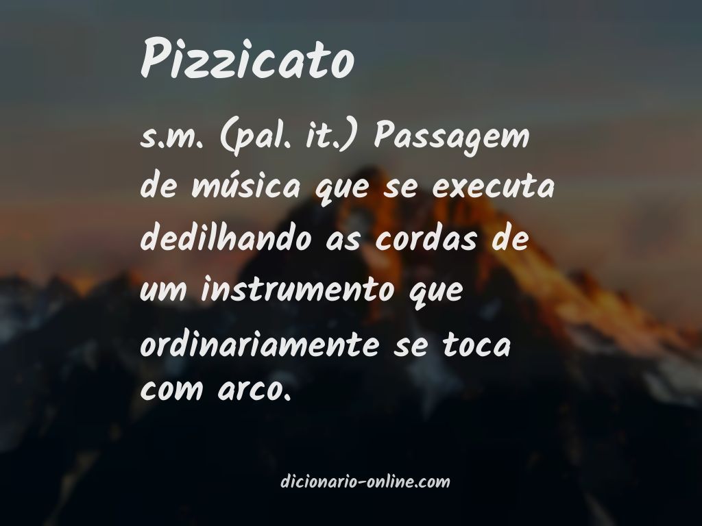 Significado de pizzicato