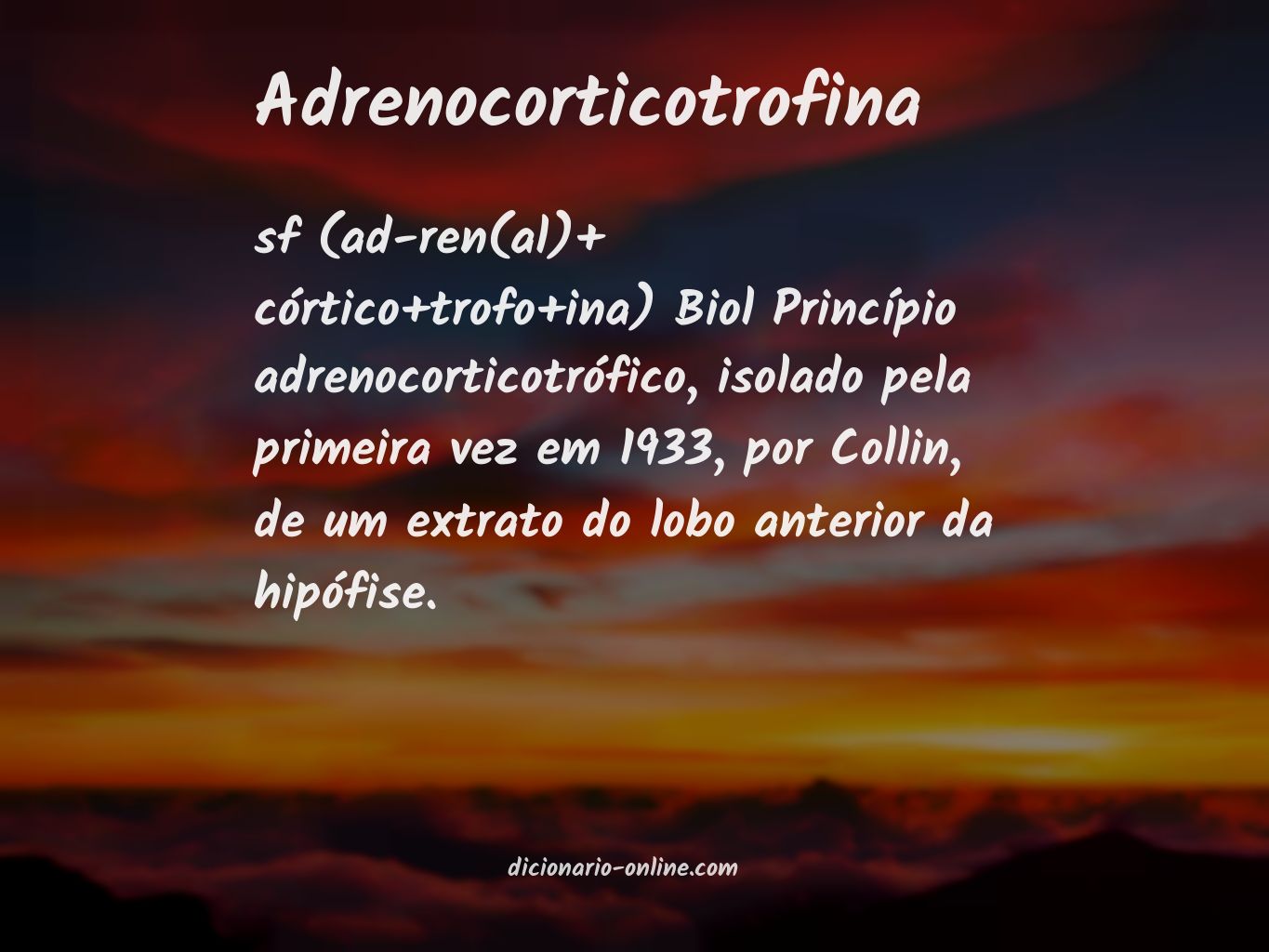 Significado de adrenocorticotrofina