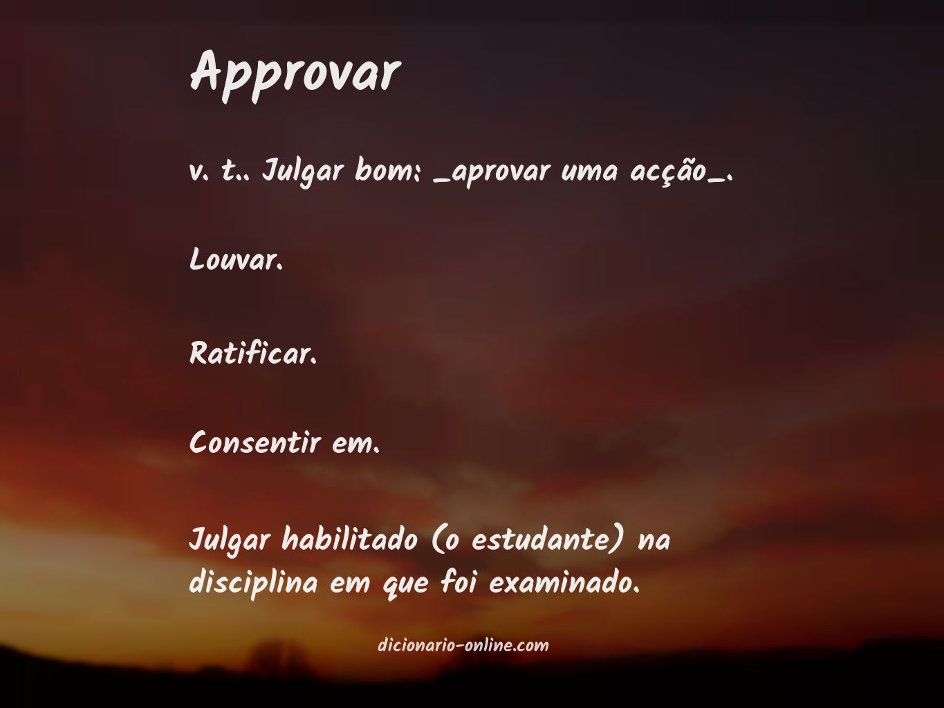 Significado de approvar