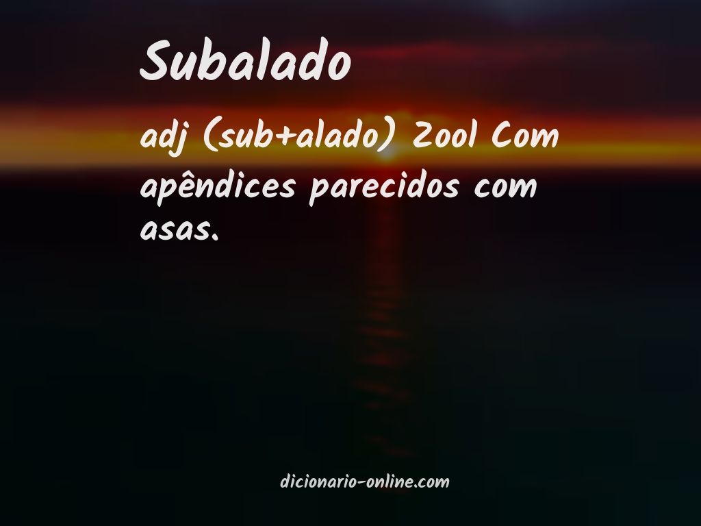 Significado de subalado