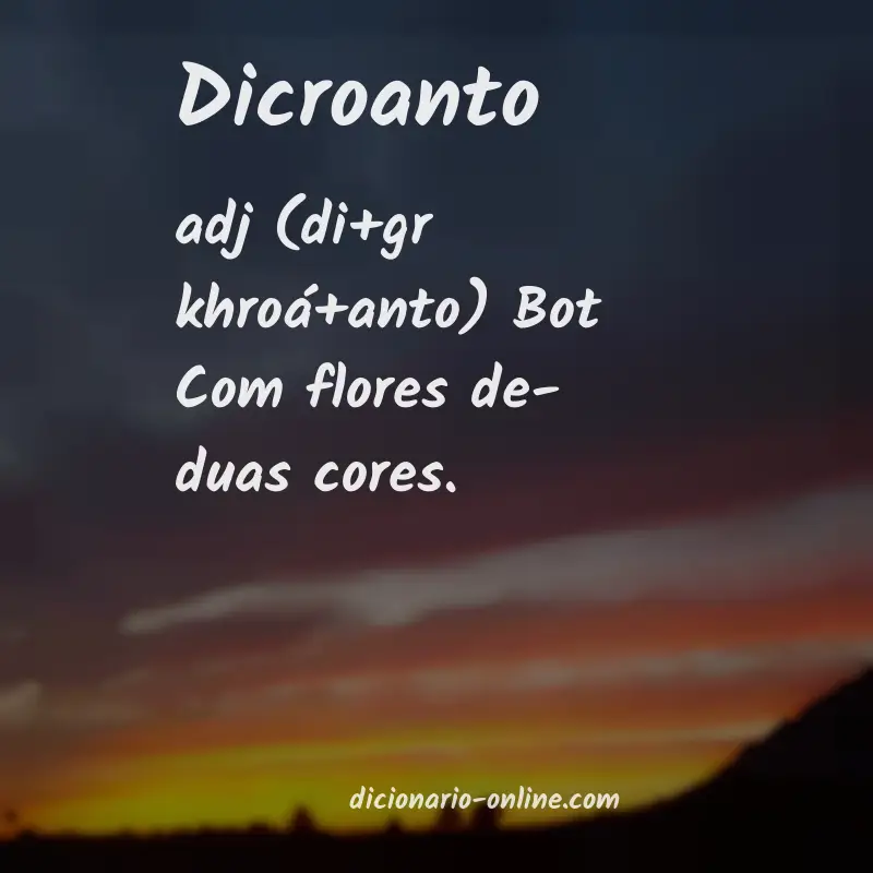 Significado de dicroanto