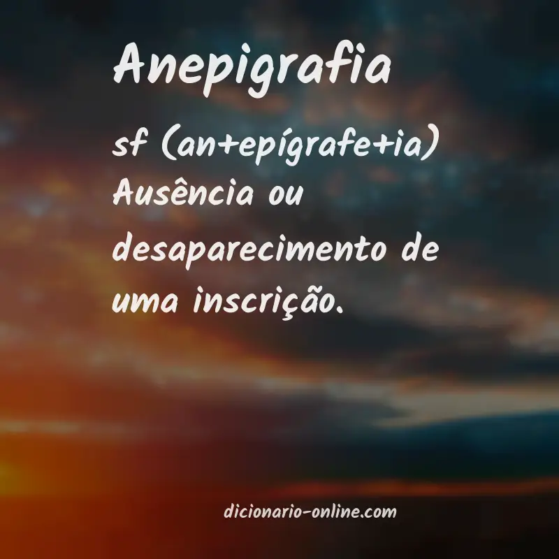 Significado de anepigrafia
