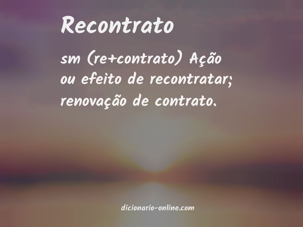 Significado de recontrato