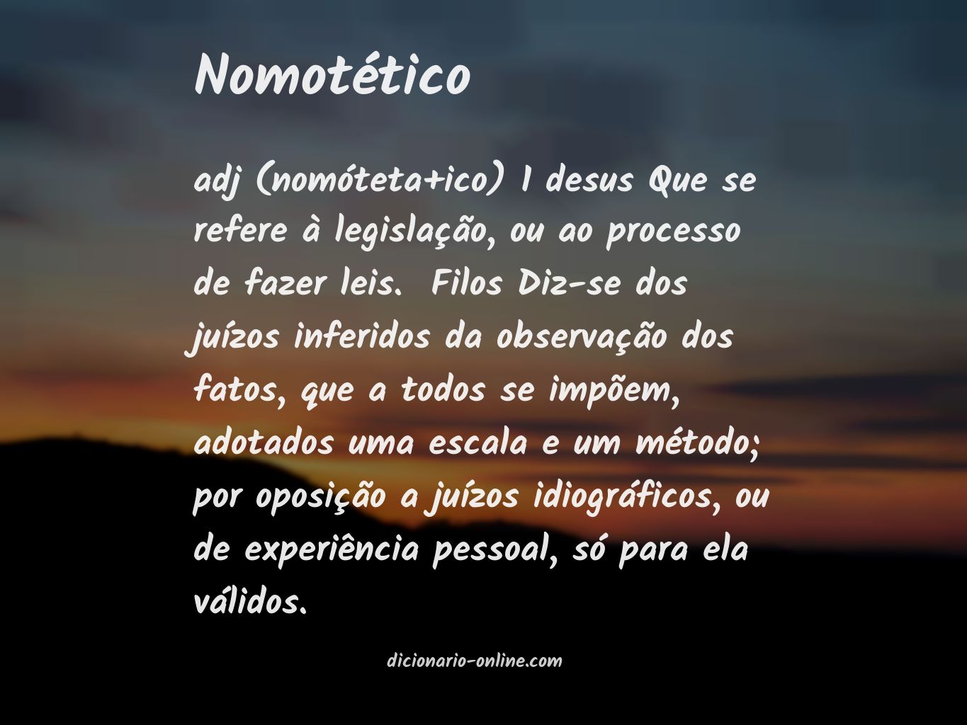 Significado de nomotético