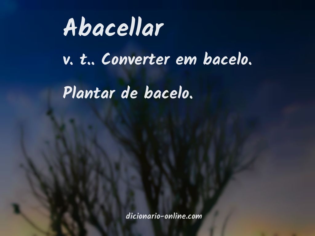 Significado de abacellar