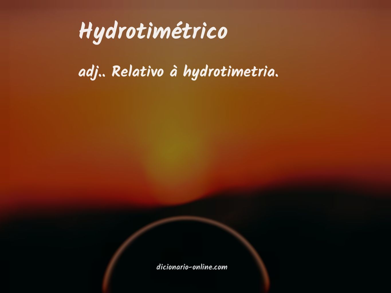 Significado de hydrotimétrico