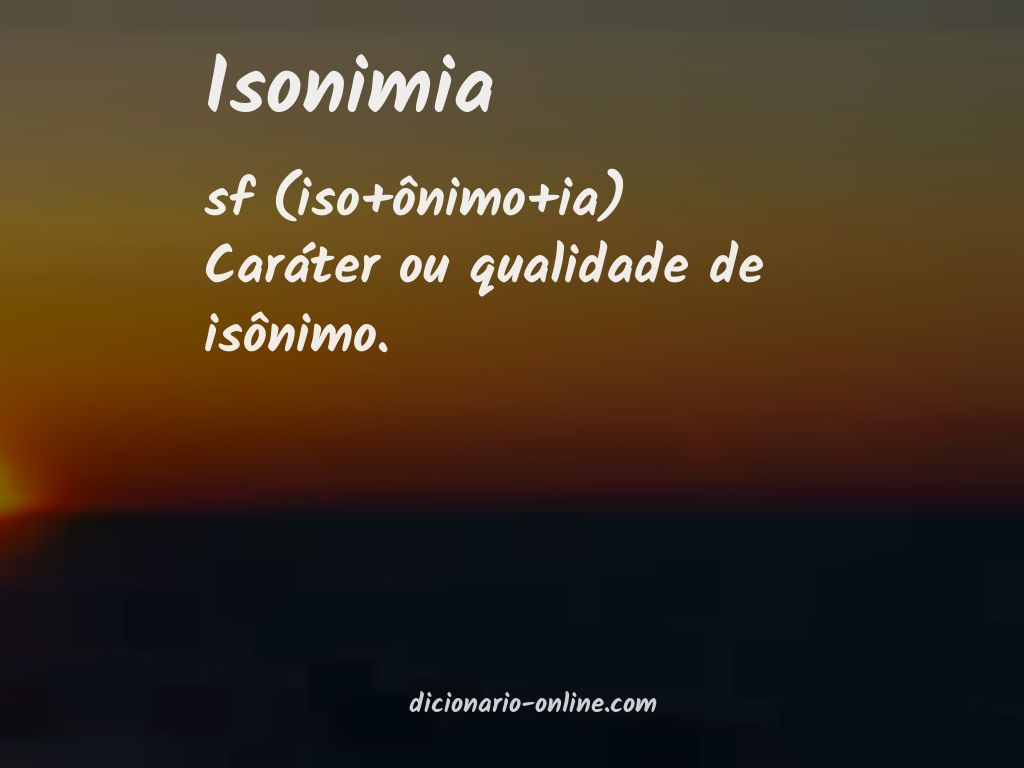 Significado de isonimia