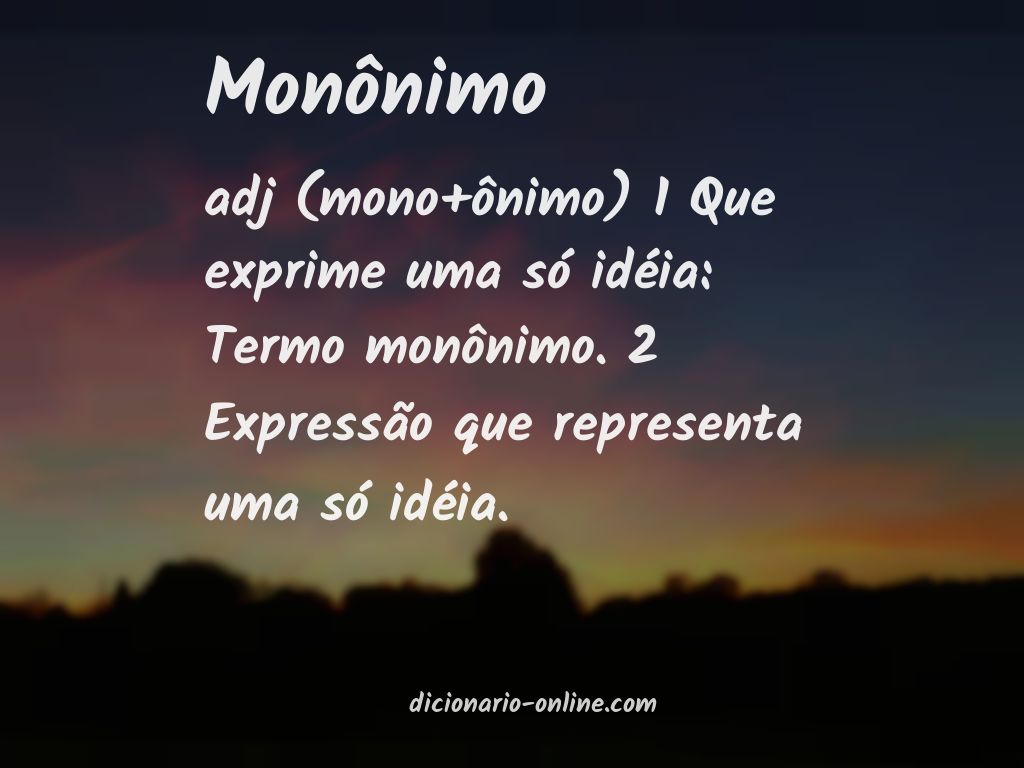 Significado de monônimo