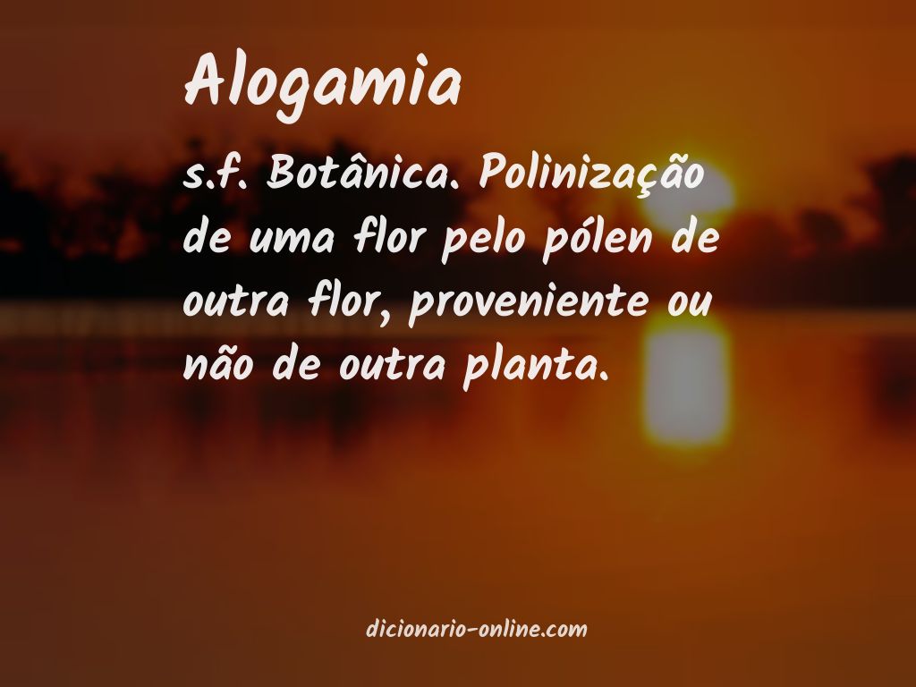 Significado de alogamia