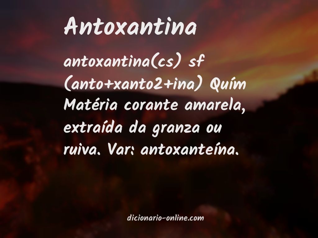 Significado de antoxantina