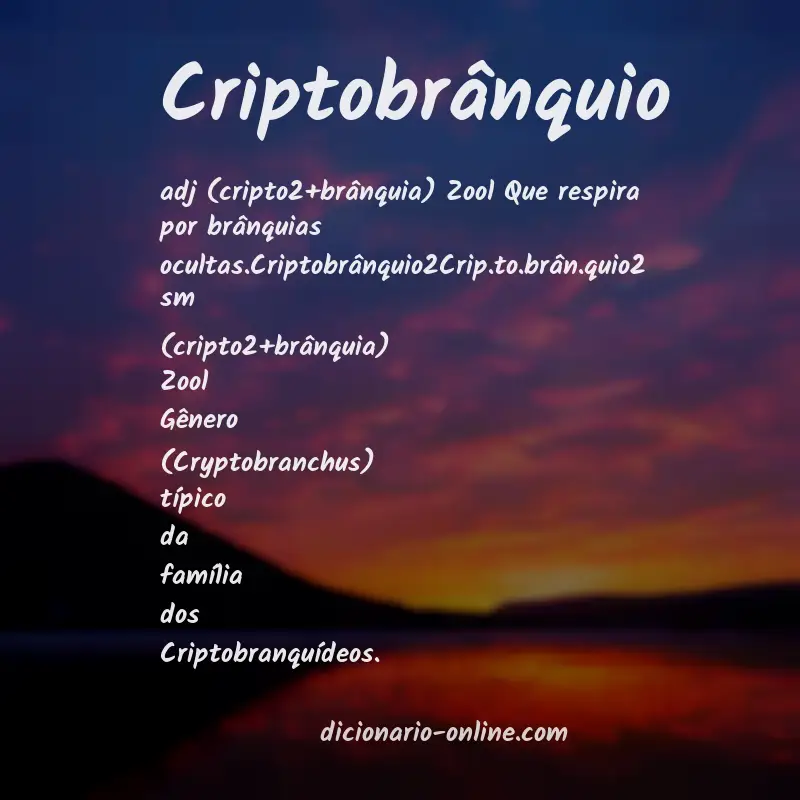 Significado de criptobrânquio