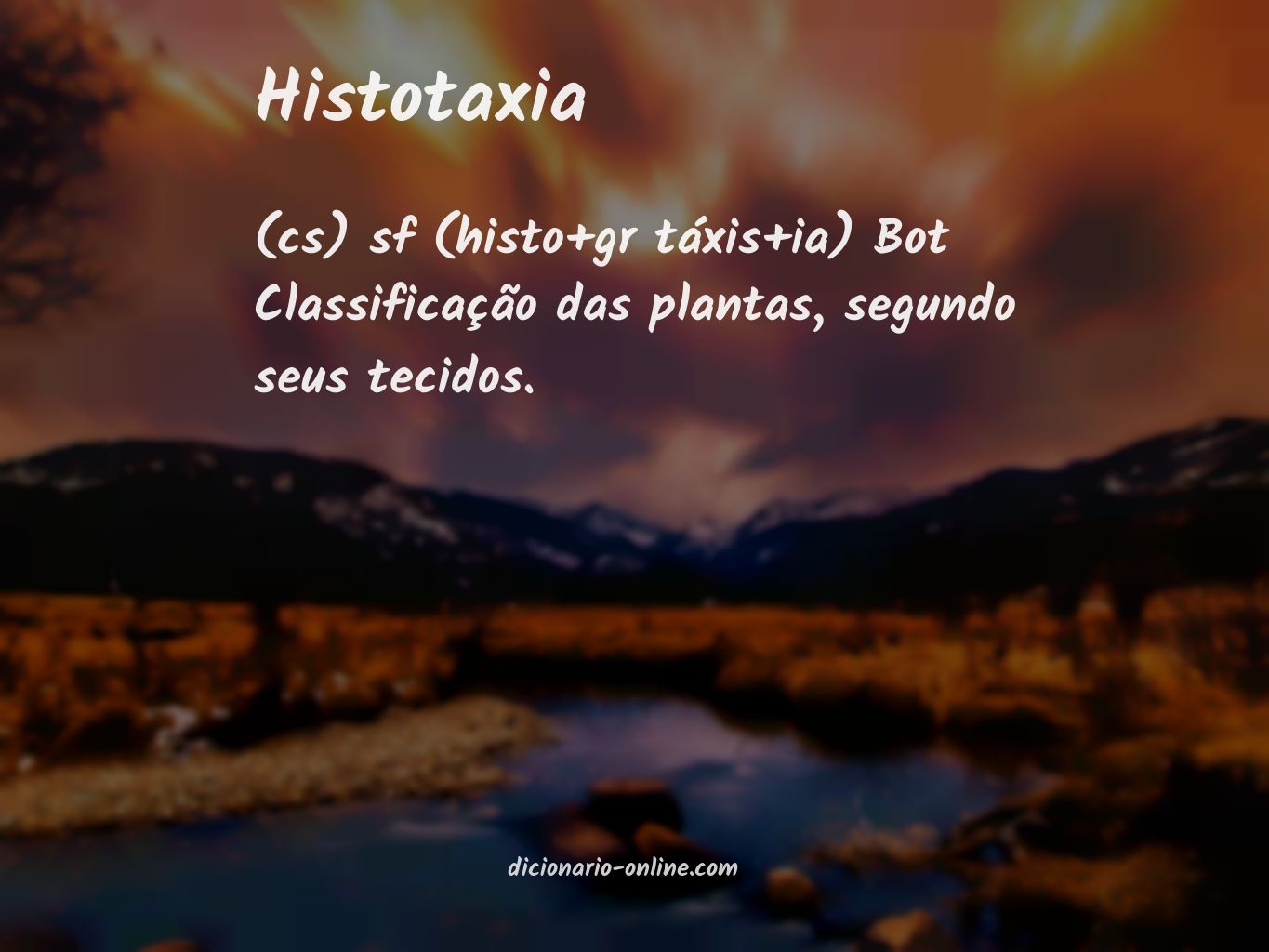 Significado de histotaxia