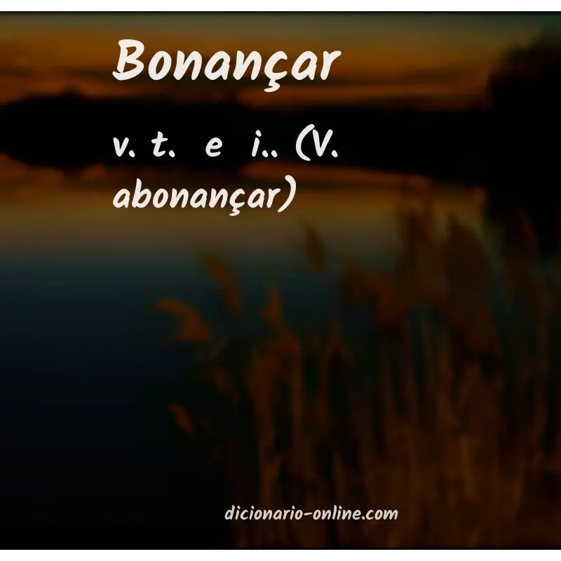 Significado de bonançar