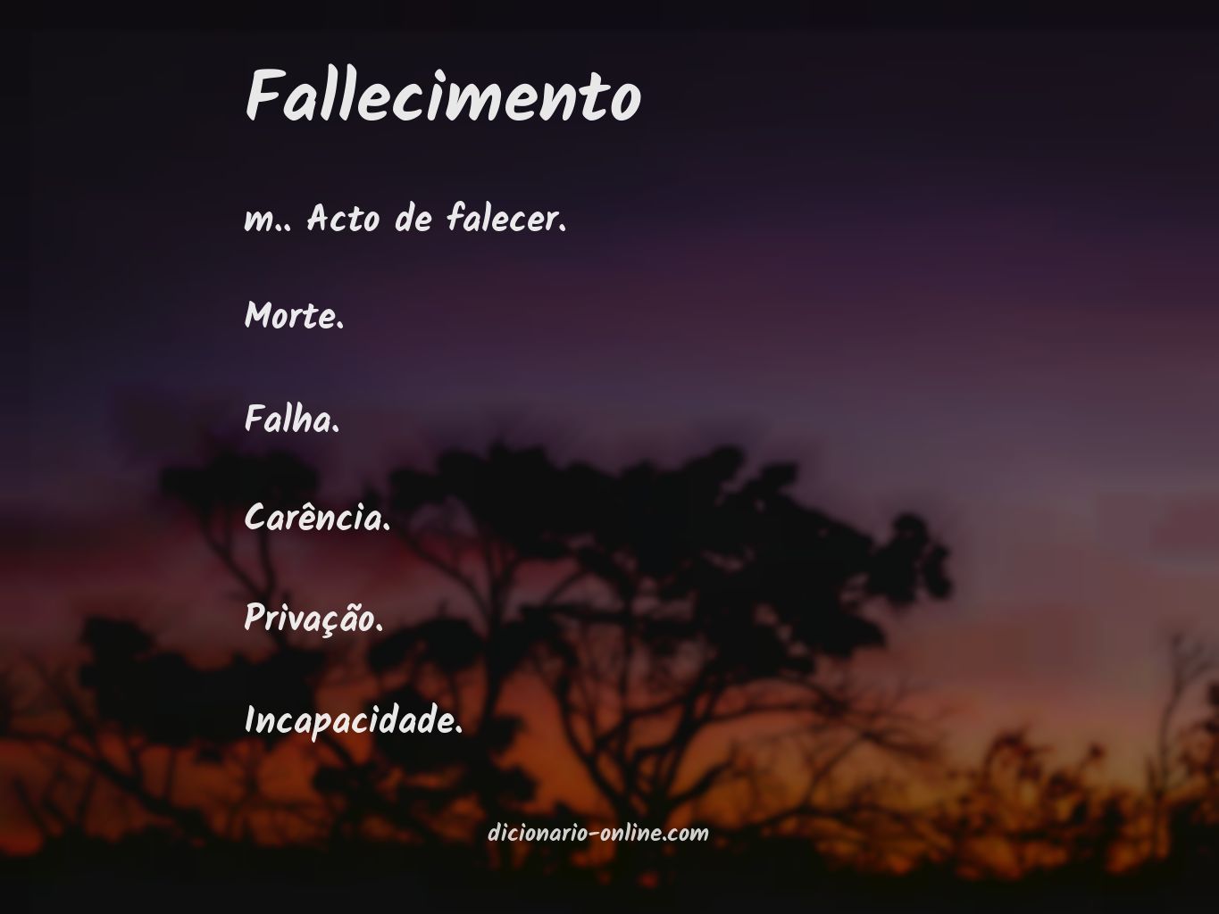 Significado de fallecimento