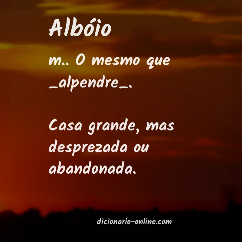 Significado de albóio