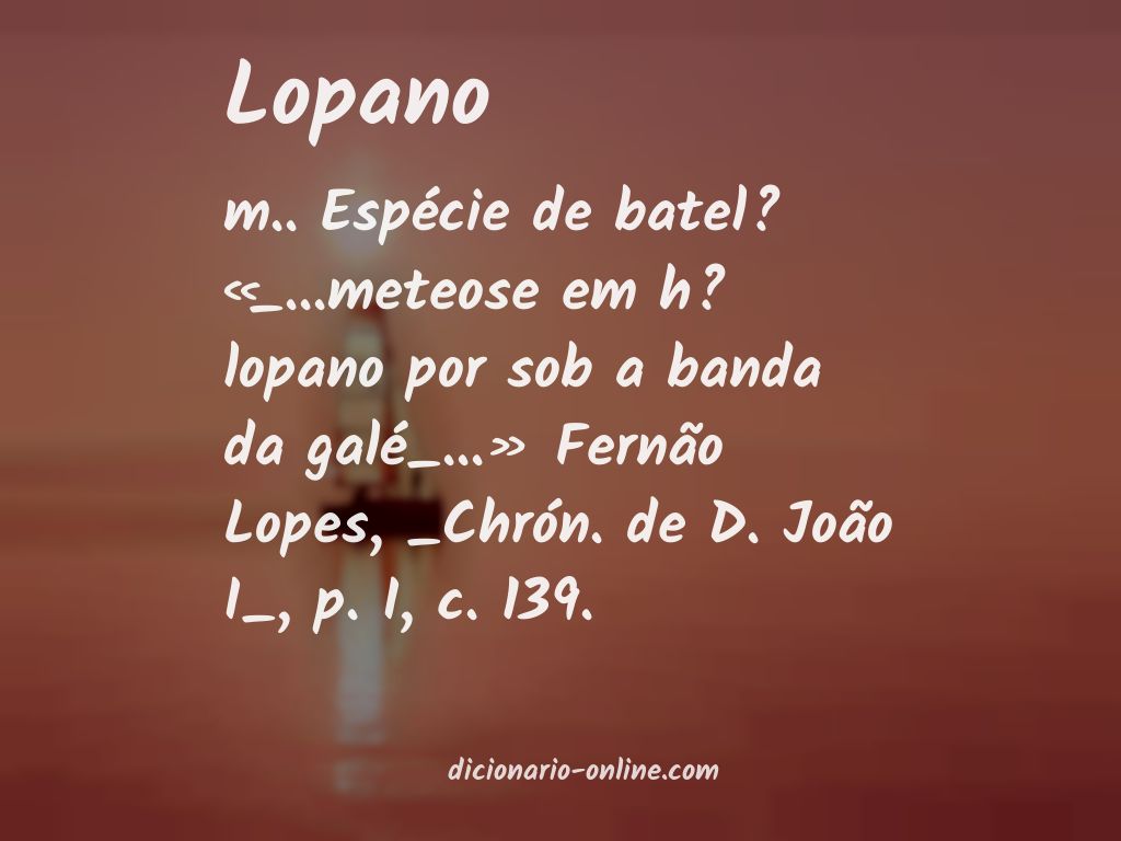 Significado de lopano