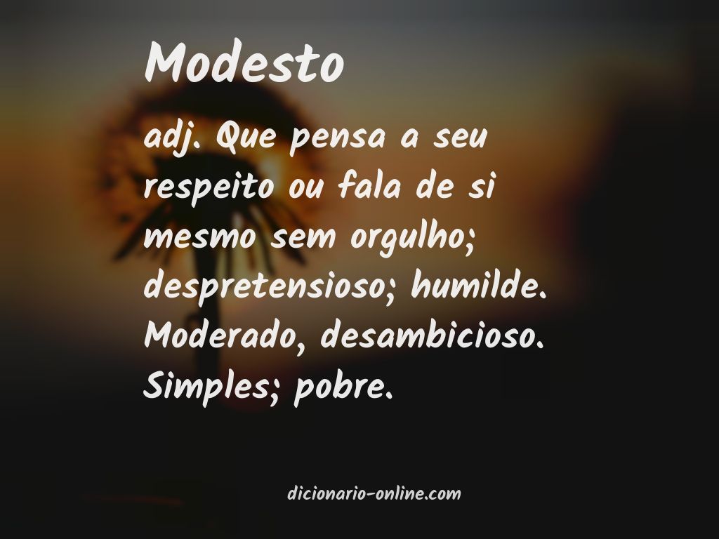 Significado de modesto
