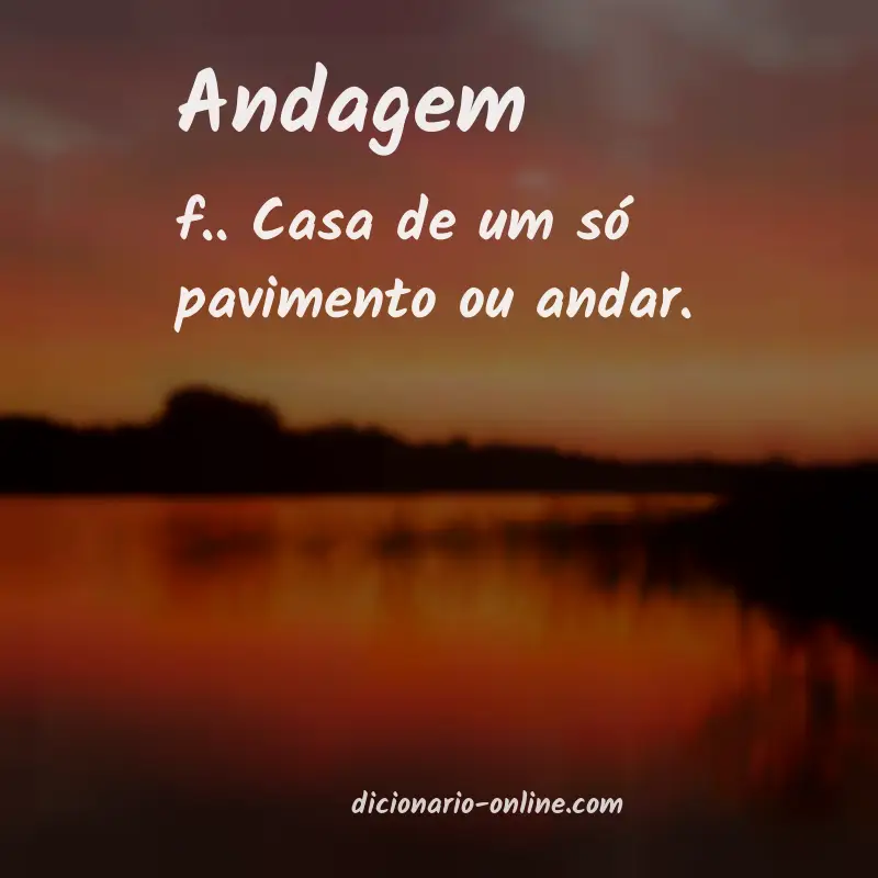 Significado de andagem