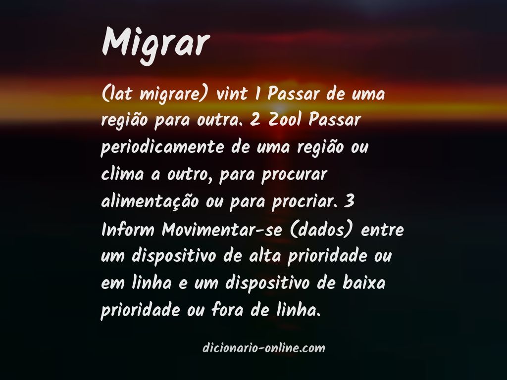 Significado de migrar