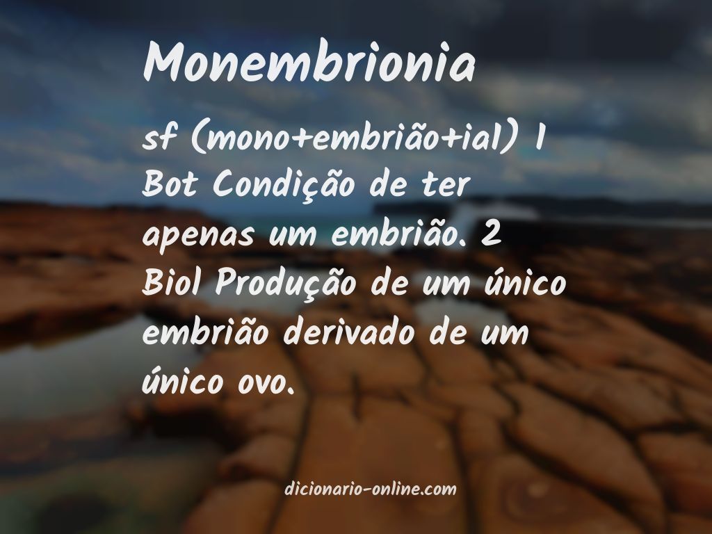 Significado de monembrionia