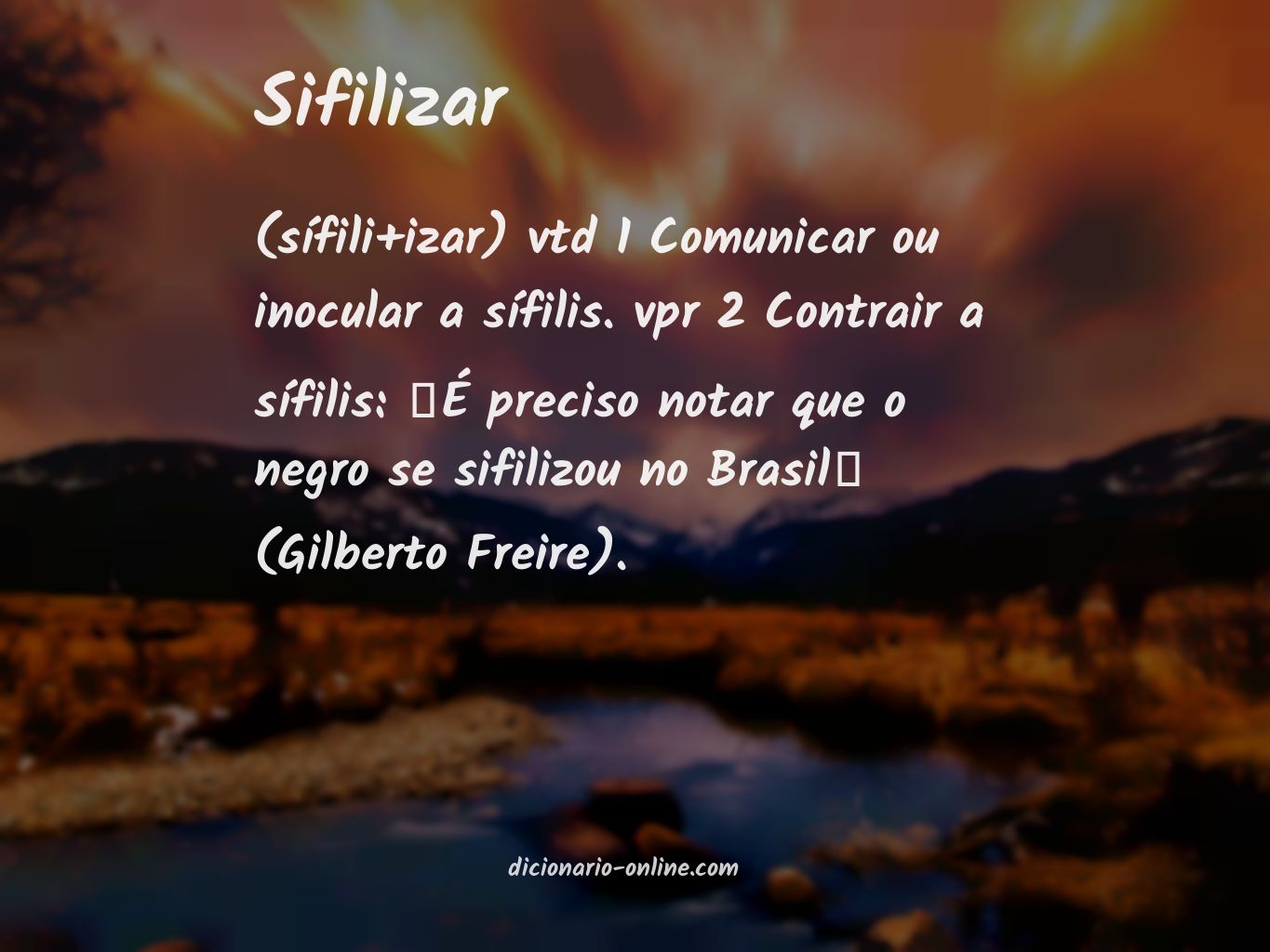 Significado de sifilizar