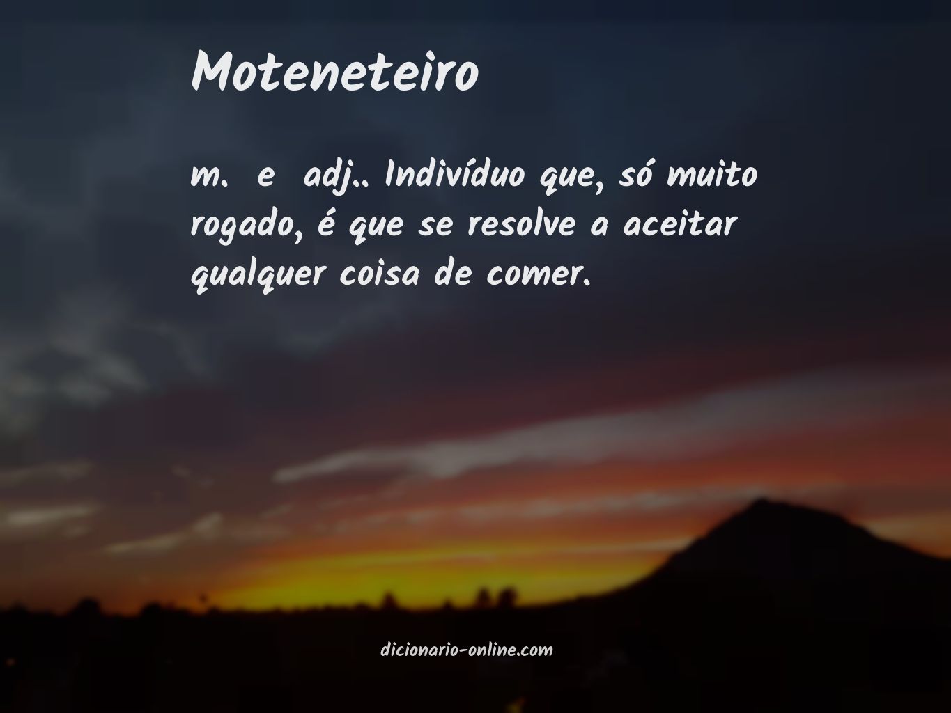 Significado de moteneteiro