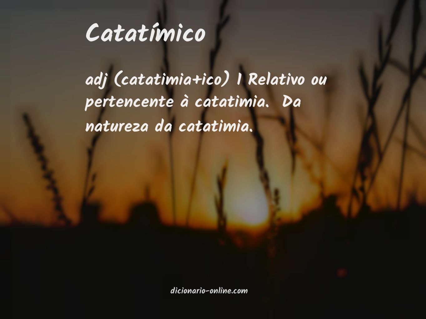 Significado de catatímico