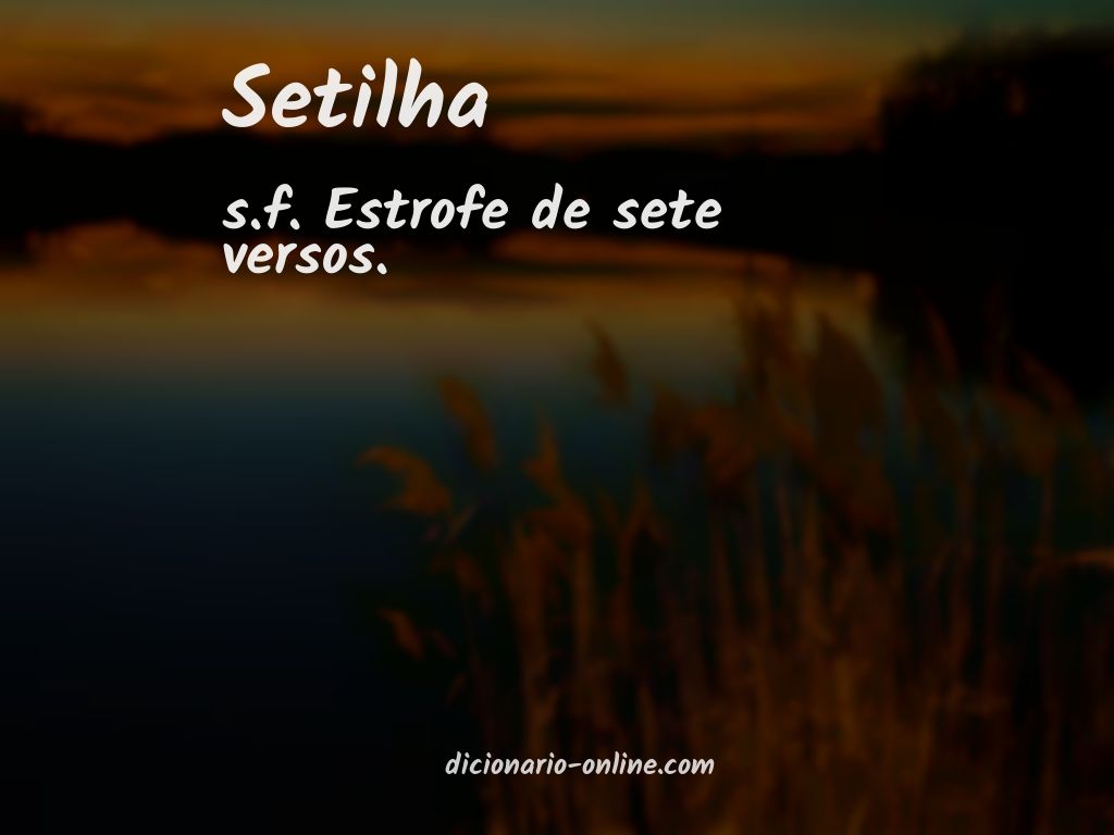 Significado de setilha