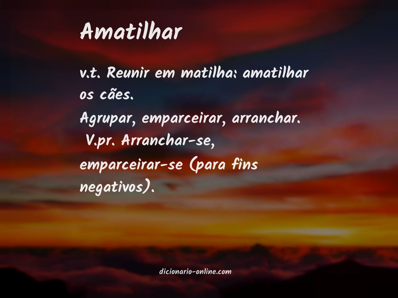 Significado de amatilhar