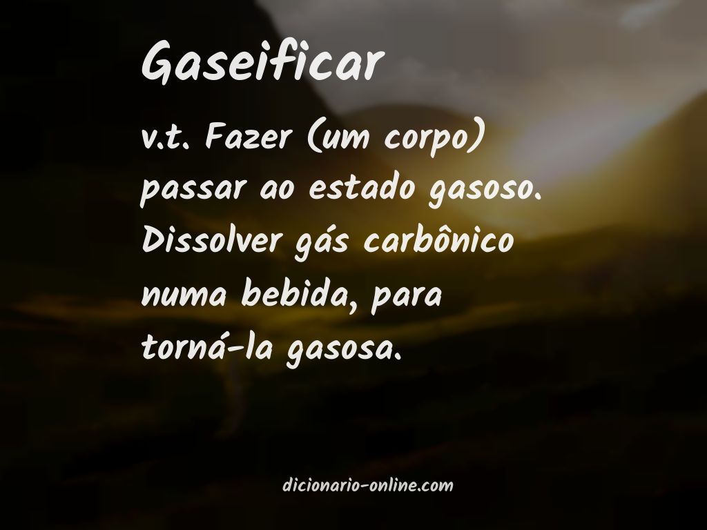 Significado de gaseificar