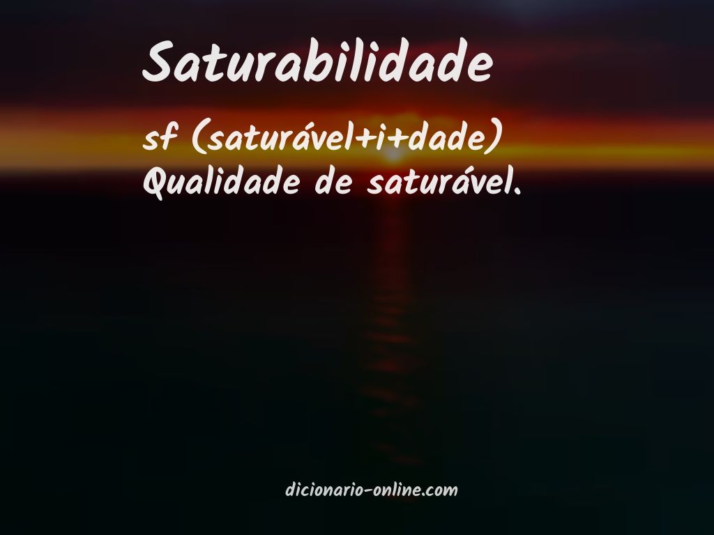 Significado de saturabilidade